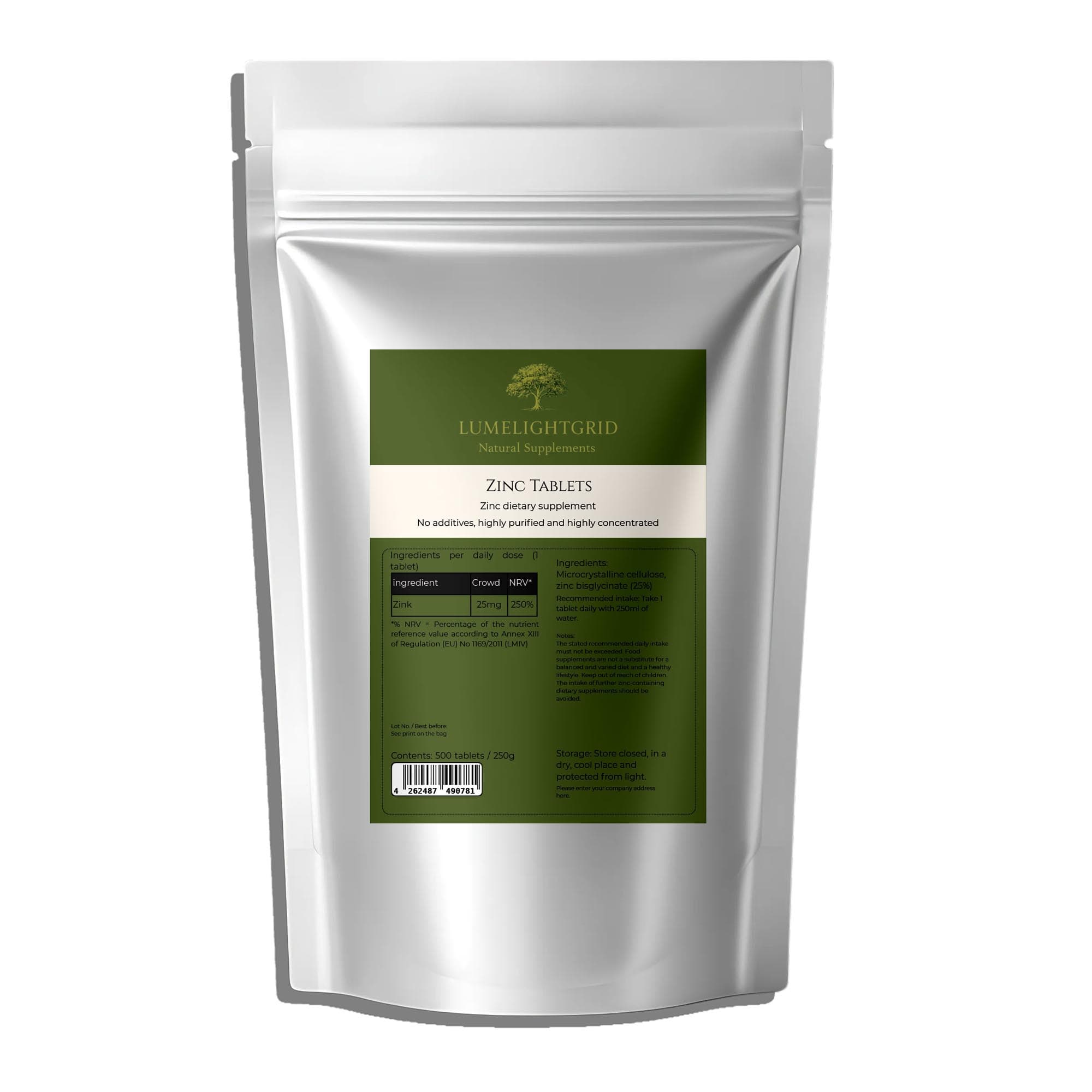 Zinc Bisglycinate 25mg – 500 Tablets